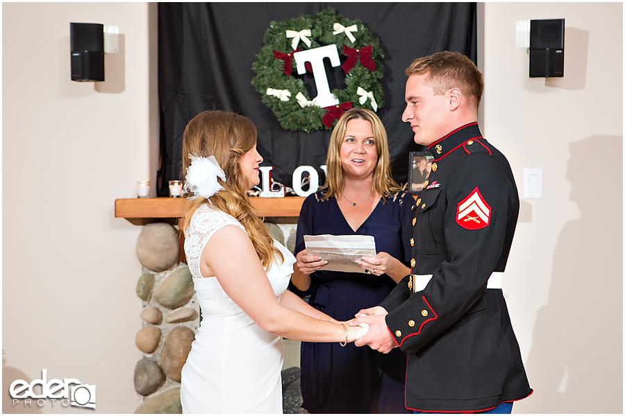 Destination wedding for a military couple