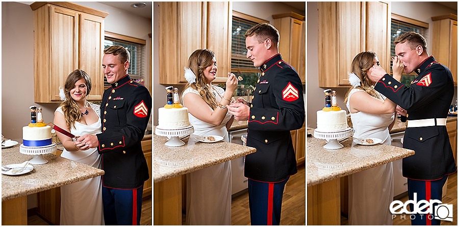 Destination Elopement cake cutting