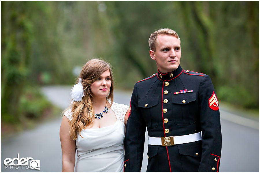 Military couple at destination wedding