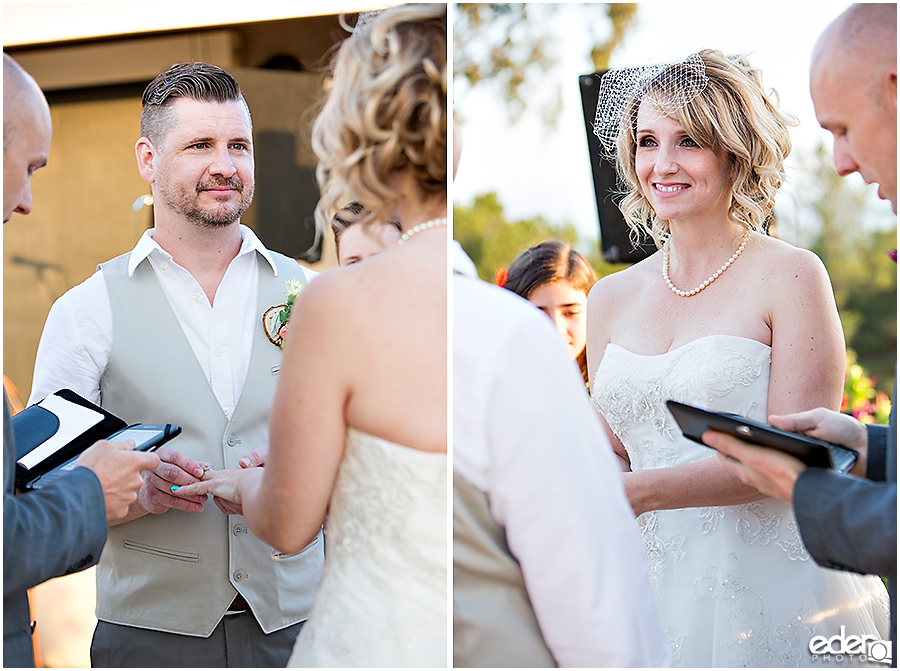 Backyard wedding ceremony in San Diego County