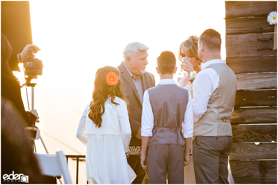 Backyard wedding ceremony in San Diego County