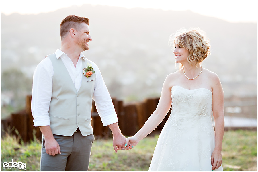 Backyard wedding in San Diego County portraits