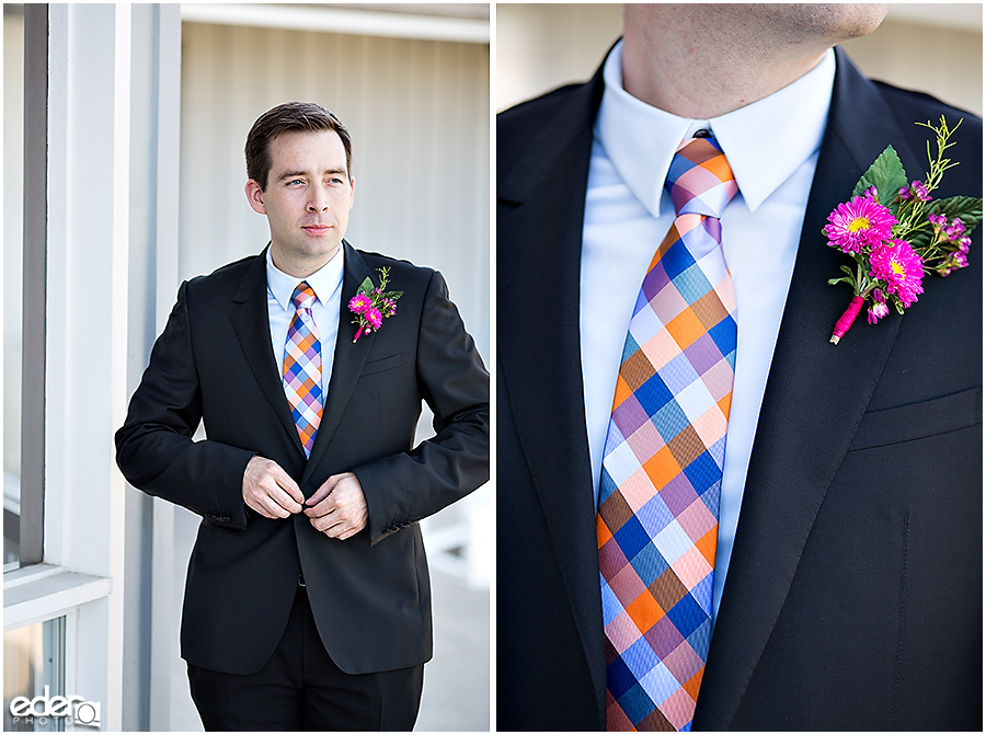 Clubhouse Wedding groom portrait