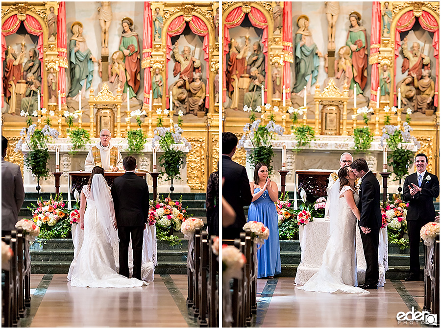 Founders Chapel Wedding kiss