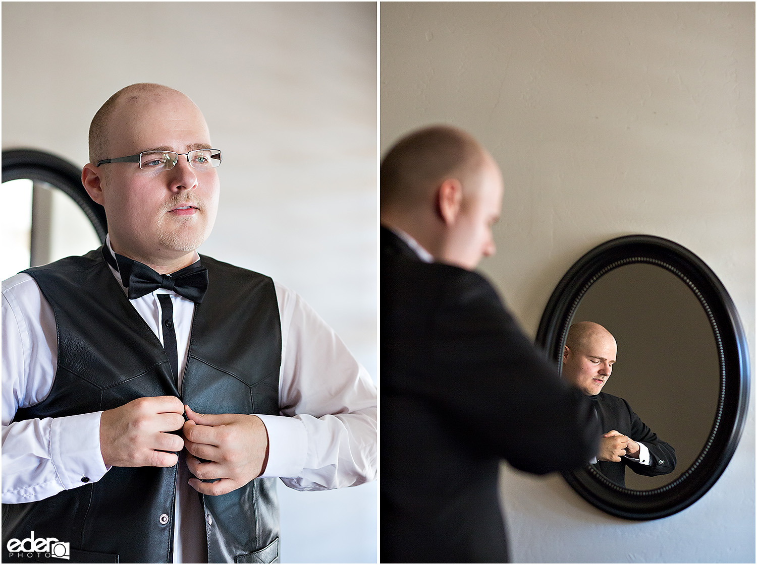 Heritage Park wedding prep - groom