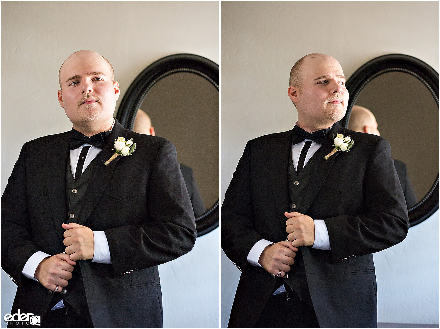 Heritage Park wedding prep - groom