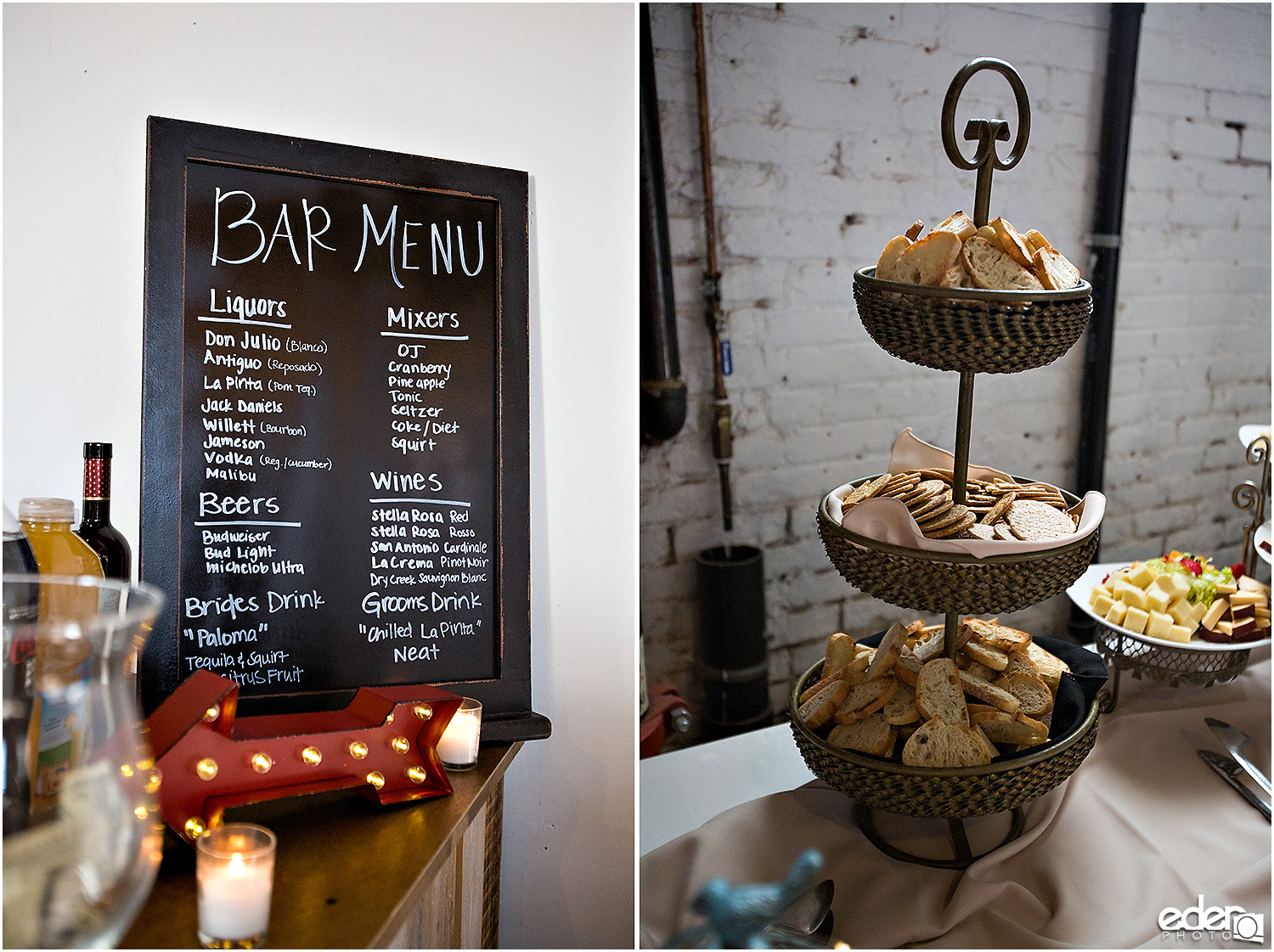 Moniker Warehouse Wedding Details - bar