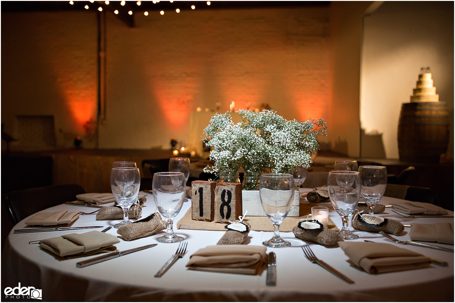 Moniker Warehouse Wedding Details - table decor