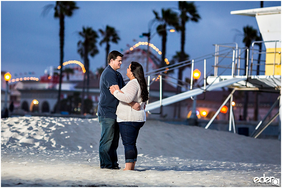 Belmont Park Engagement Session on the beach