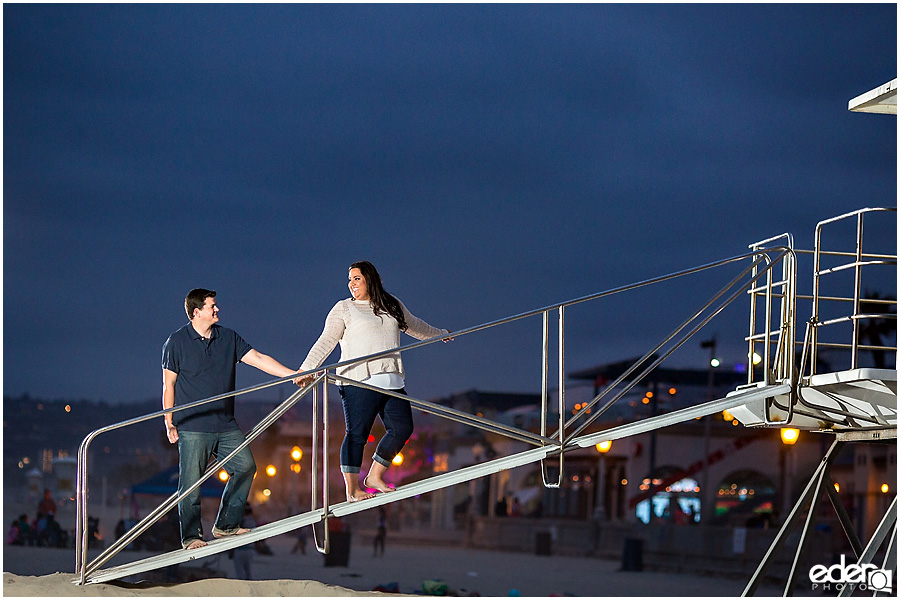 Belmont Park Engagement Session on the beach