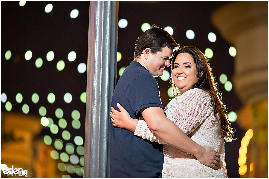 Belmont Park Engagement Session at night