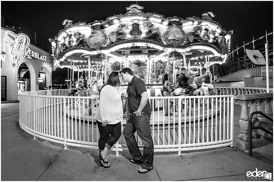 Belmont Park Engagement Session at night