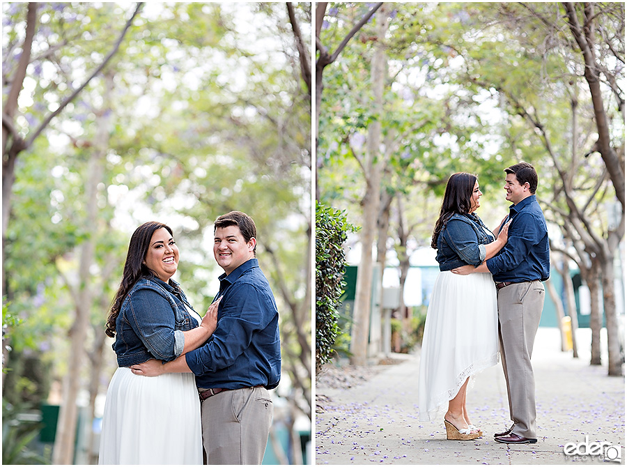 Little Italy Engagement Session tree line