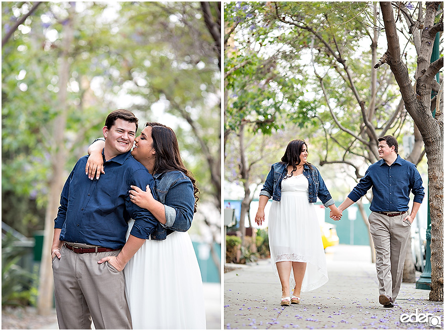 Little Italy Engagement Session tree line