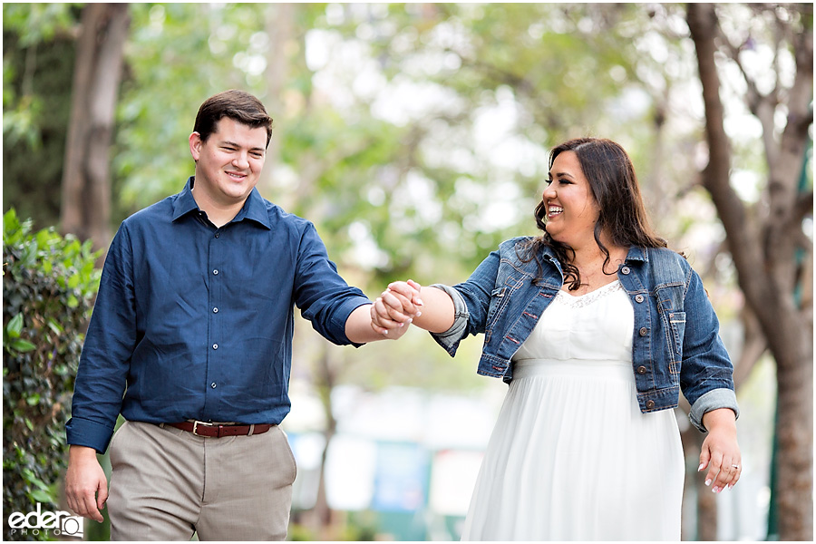 Little Italy Engagement Session tree line