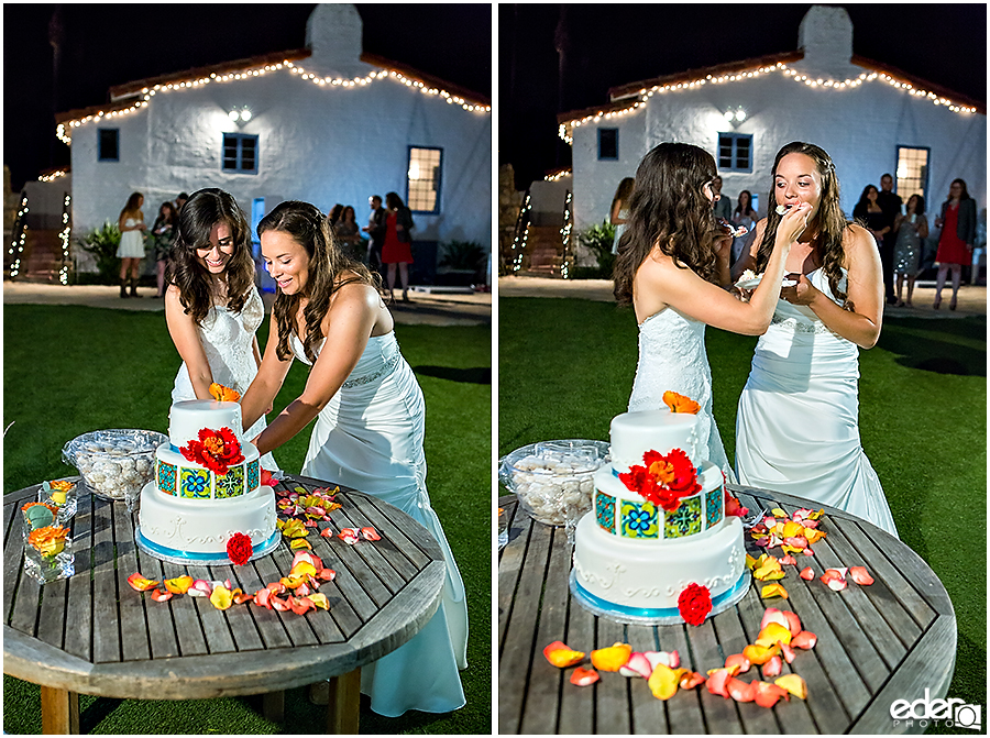 Leo Carillo Ranch Reception -  cake cutting