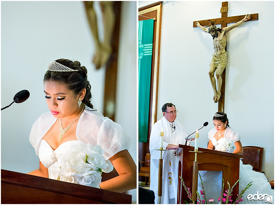 Quinceañera Photography - reading during ceremony