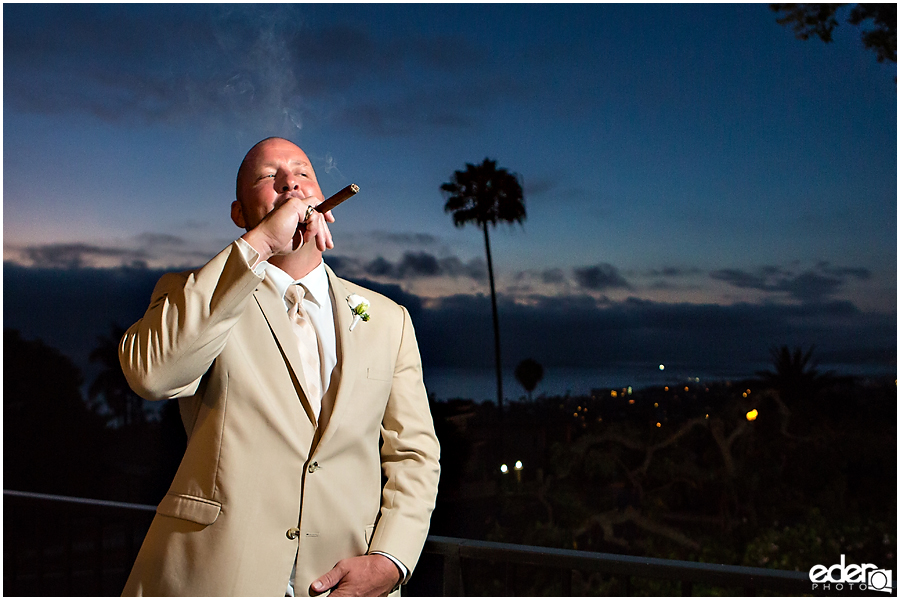 The Thursday Club Wedding - cigar smoking