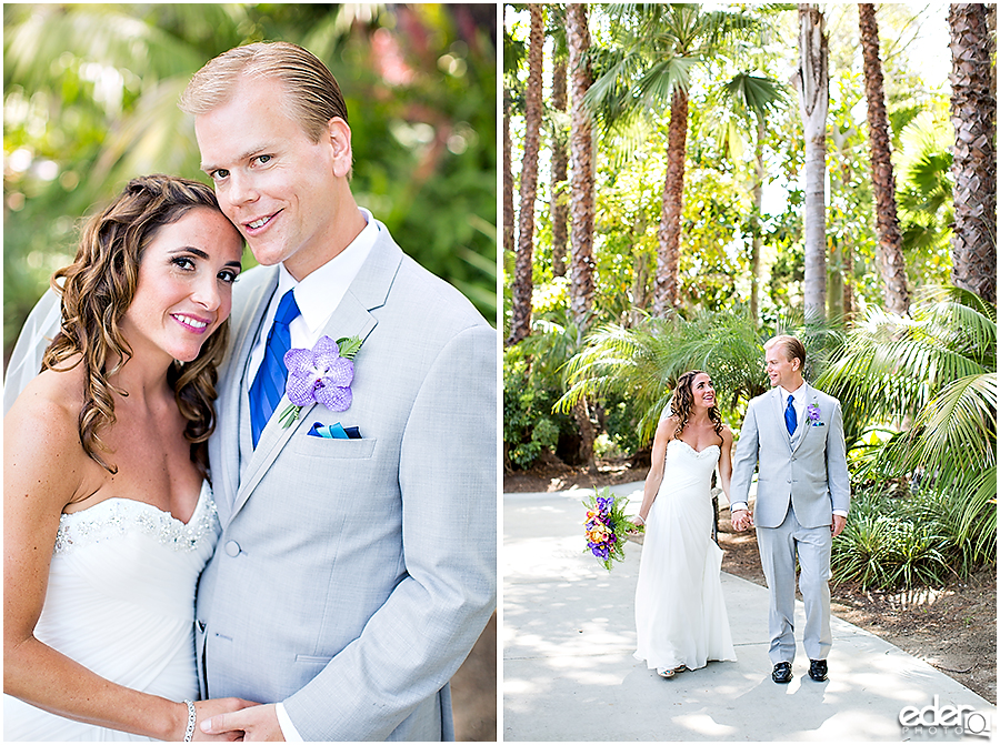 Bride and Groom tropical wedding in San Diego