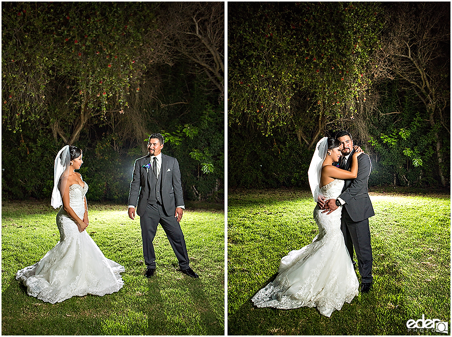 Night time wedding portraits