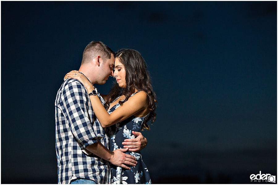 Night engagement photos