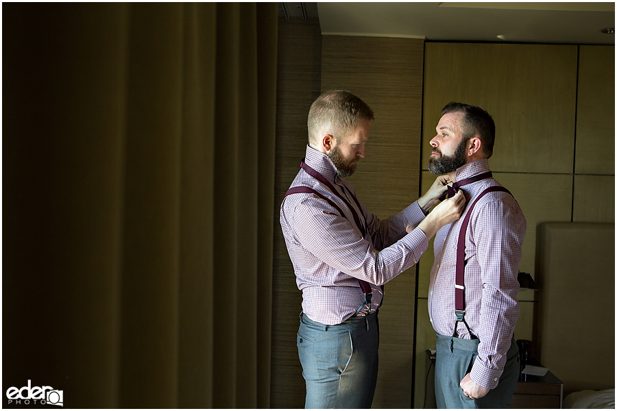 Two grooms wedding prep