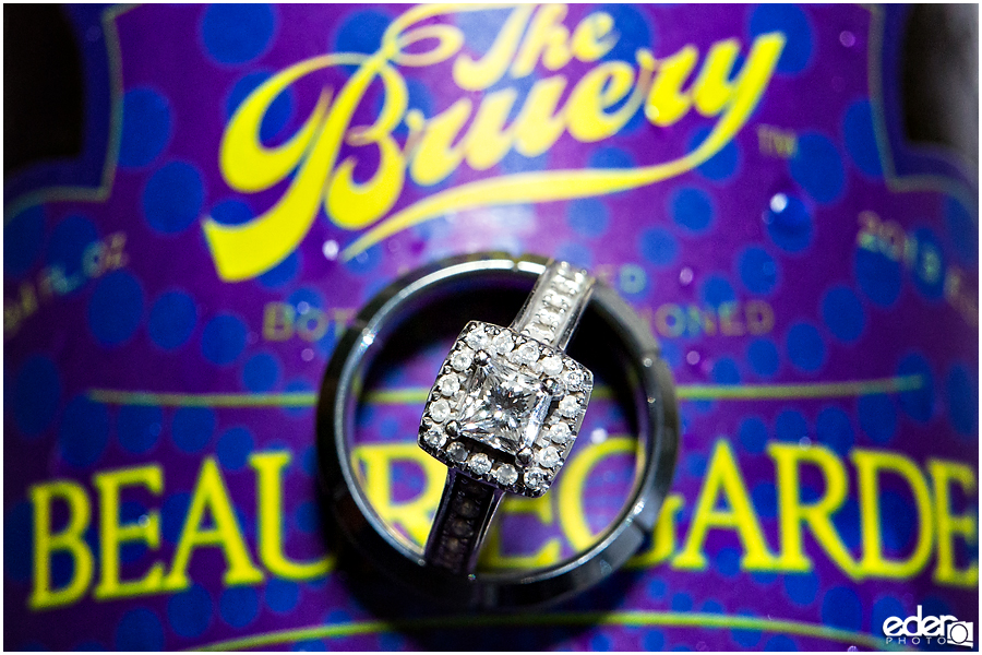 The Bruery in San Diego wedding rings