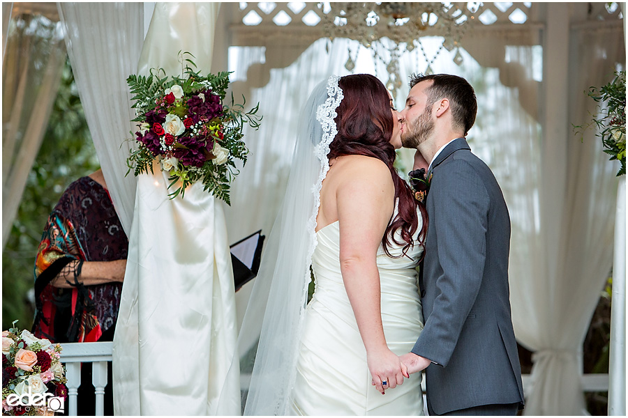 Green Gables Wedding Ceremony Kiss