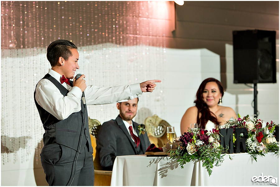 Green Gables Wedding Reception toasts