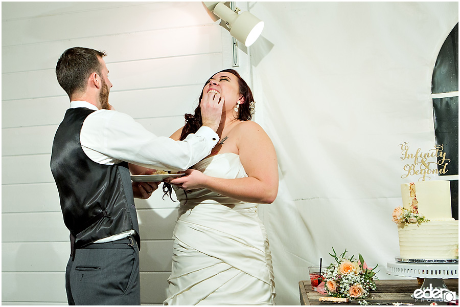 Green Gables Wedding Reception cake cutting