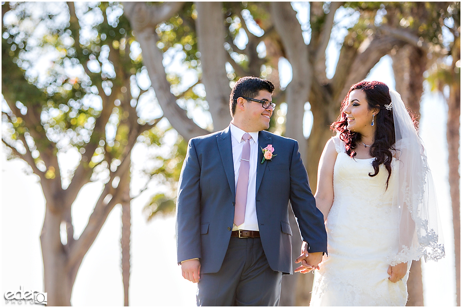 Bride and groom at Marina Village Wedding venue