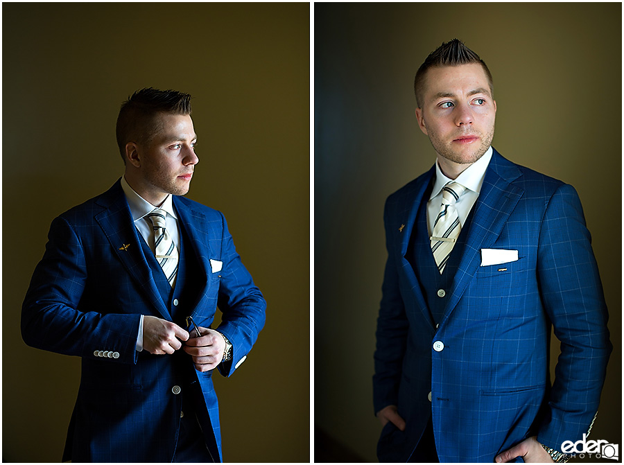 Point Loma Base Wedding Groom Portrait