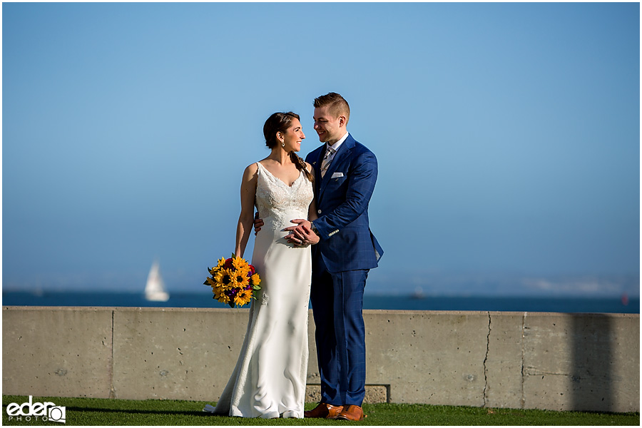 Point Loma Base Wedding Couple Portrait