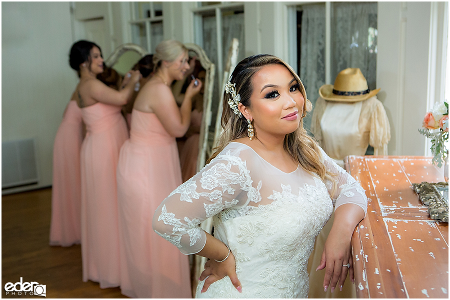 Bride getting ready at Green Gables Wedding Estate