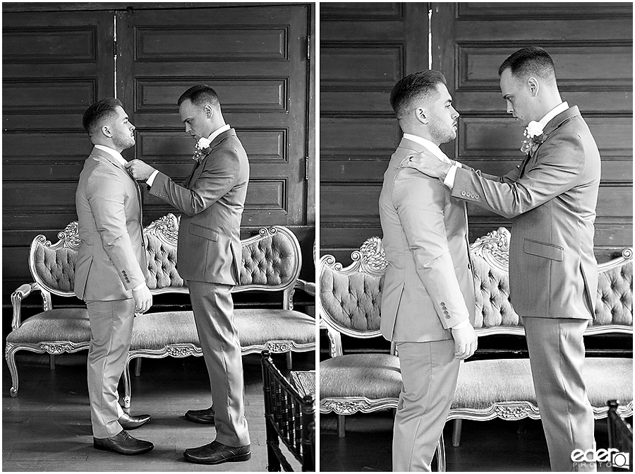 Groom getting ready at Green Gables Wedding Estate