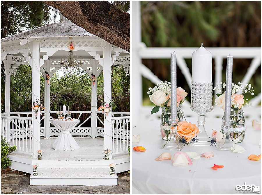 Ceremony details at Green Gables Wedding Estate