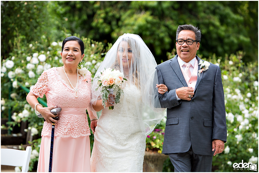 Wedding processional at Green Gables Wedding Estate