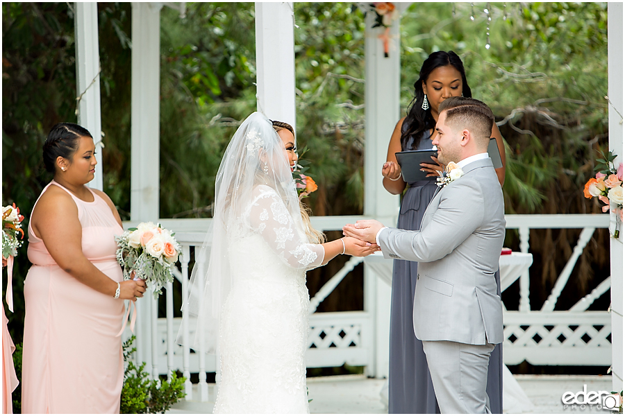 Ring exchange at Green Gables Wedding Estate