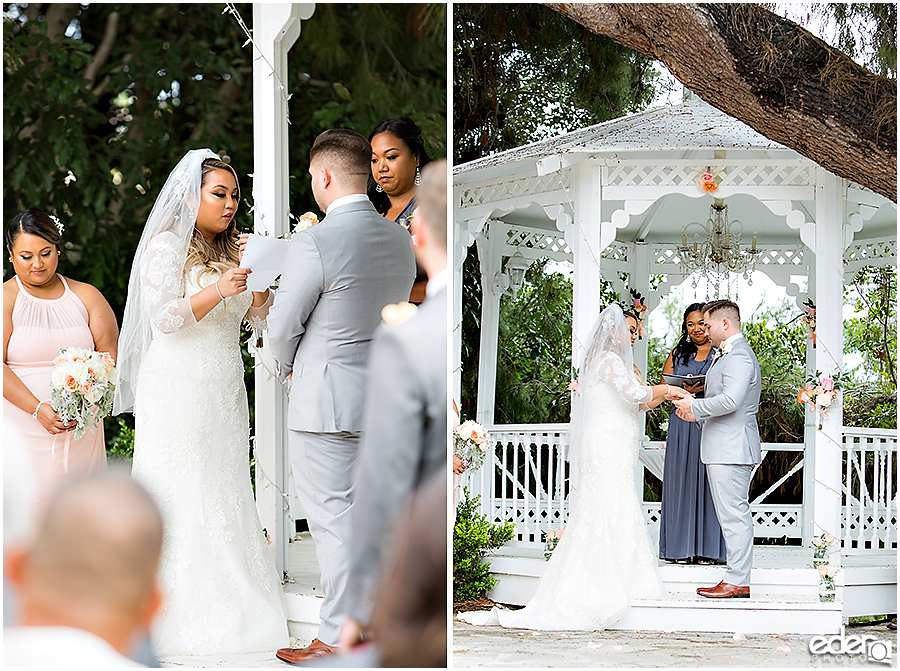 Wedding vows at Green Gables Wedding Estate