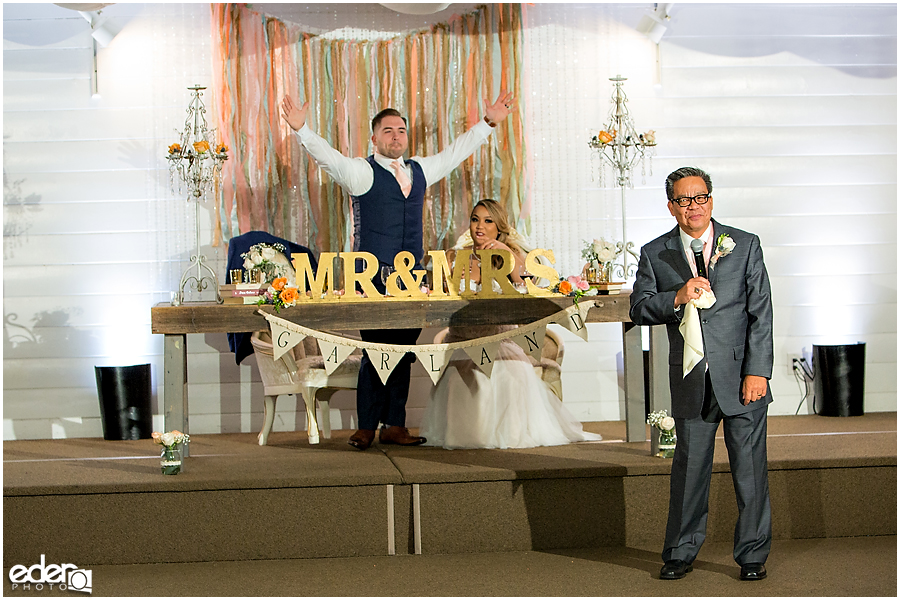 Father of the bride toast at Green Gables Wedding Estate