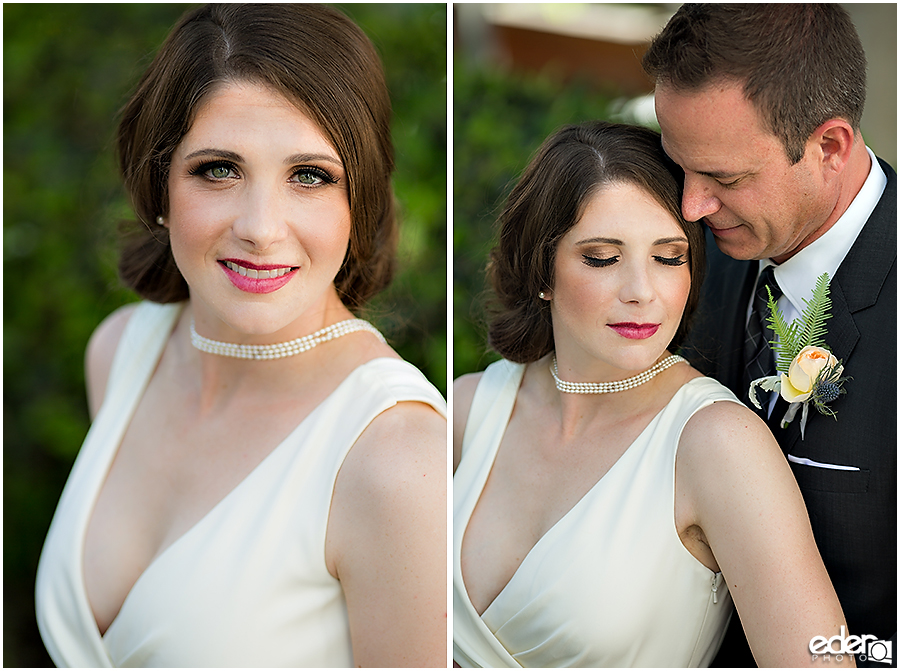 Bride and Groom Portraits in Old Town San Diego for Junipero Serra Museum wedding.