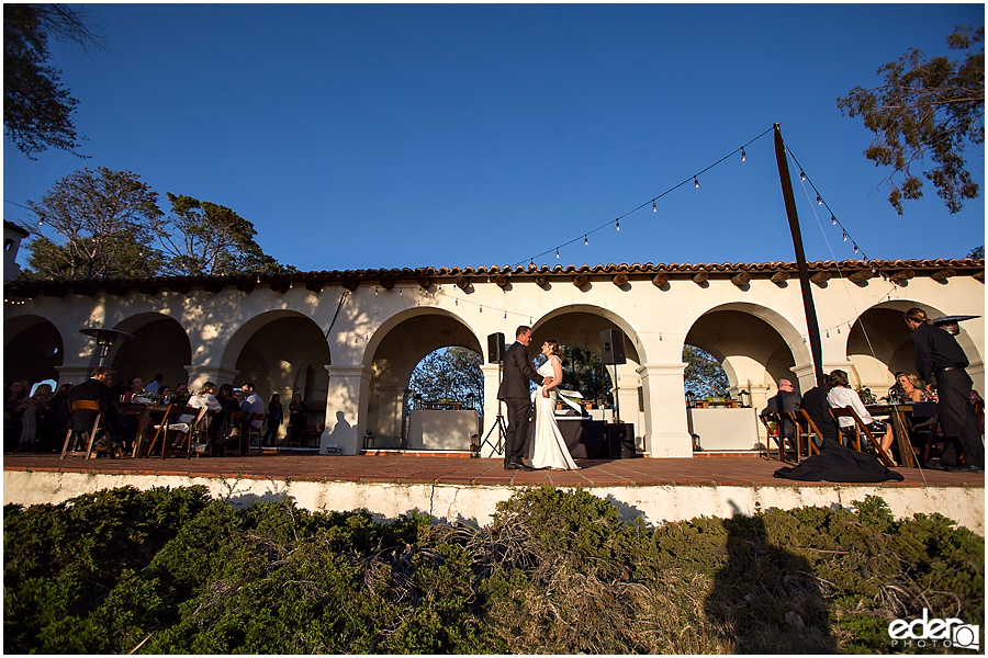 First dance at Junipero Serra Museum wedding in Old Town San Diego.