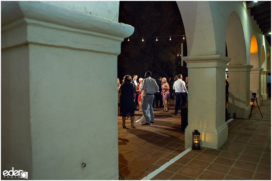 Reception at Junipero Serra Museum wedding in Old Town San Diego.