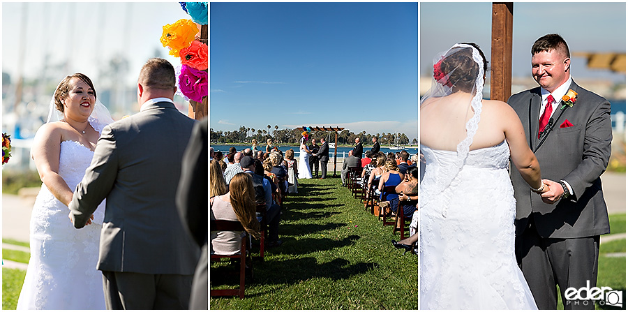 Ceremony at Coronado Community Center wedding. 