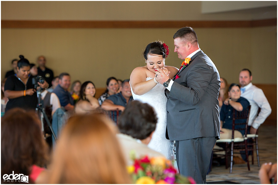 First dance closeup at Coronado Community Center wedding. 