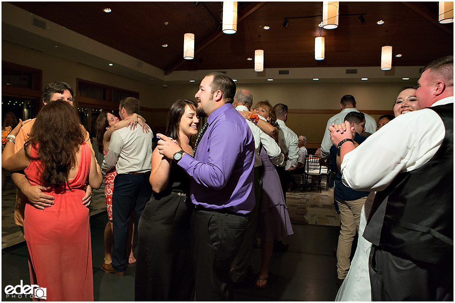 Slow dancing at Coronado Community Center wedding. 