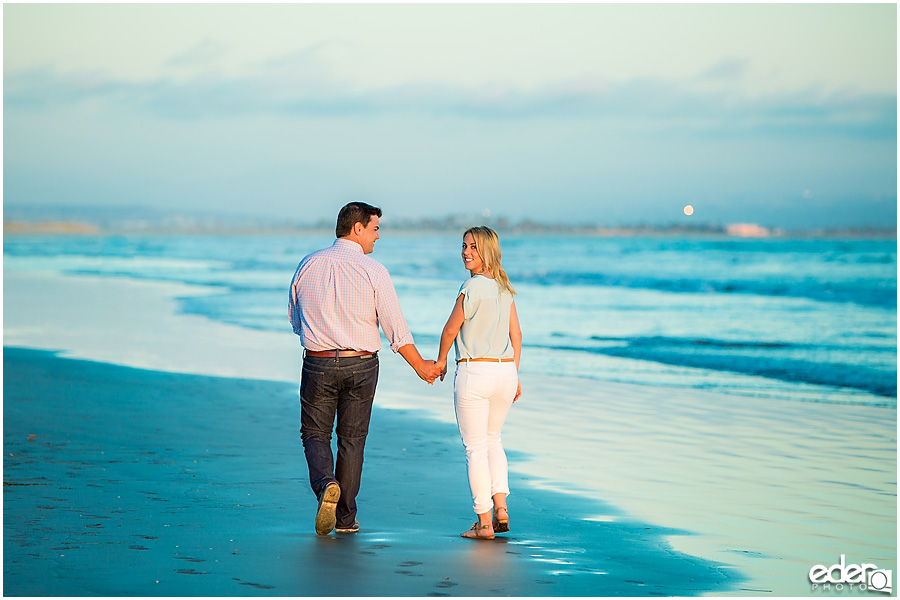 Sunset engagement photos in Coronado, CA