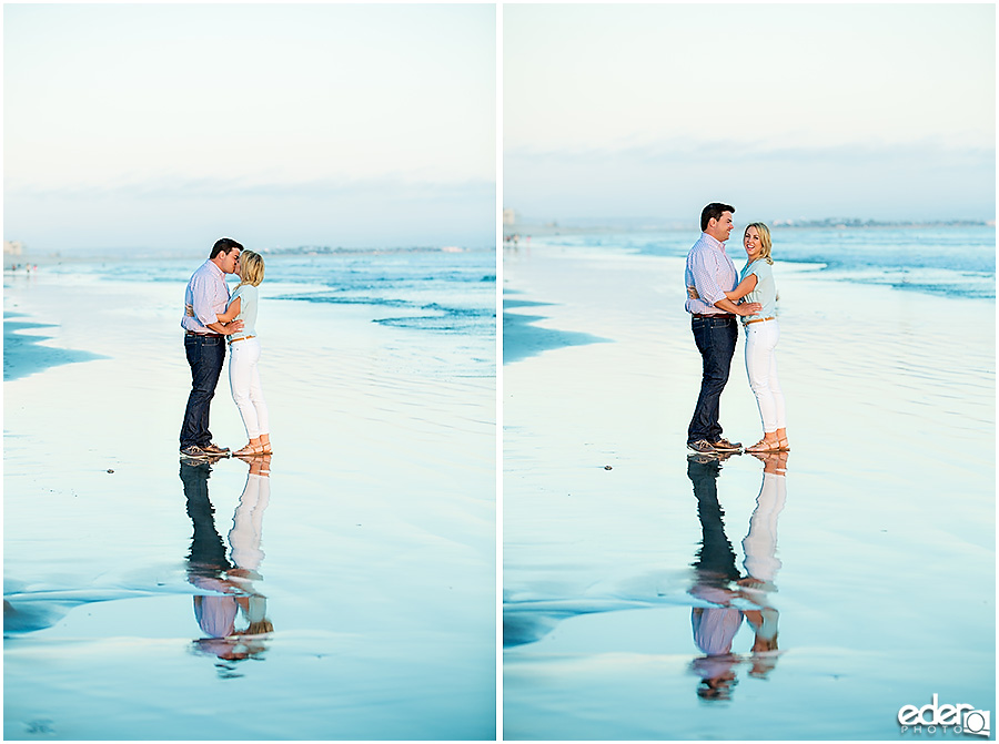 Sunset engagement photos on beach in Coronado, CA