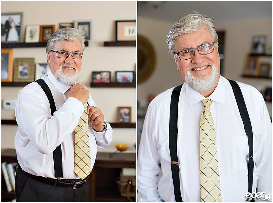 At-Home Wedding Photography of groom getting ready