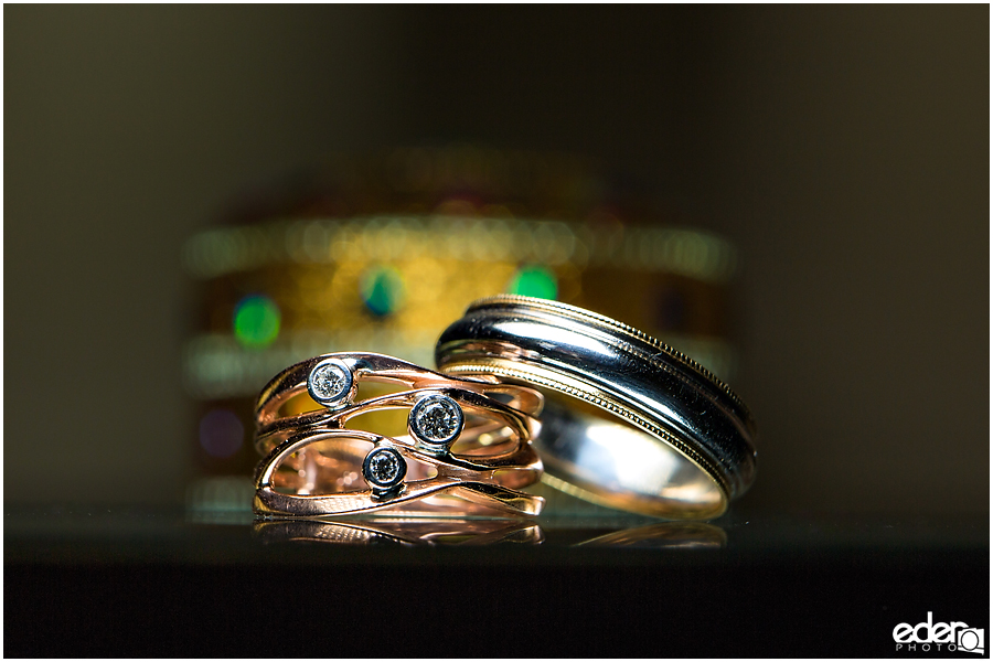 Wedding rings for small San Diego wedding photography.